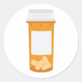 Pill Fles Ronde Sticker (Voorkant)