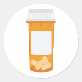 Pill Fles Ronde Sticker