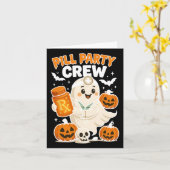 Pill Party Crew Pharmacy Tech Ghost Nurse Pumpkin Kaart (Gele Bloem)