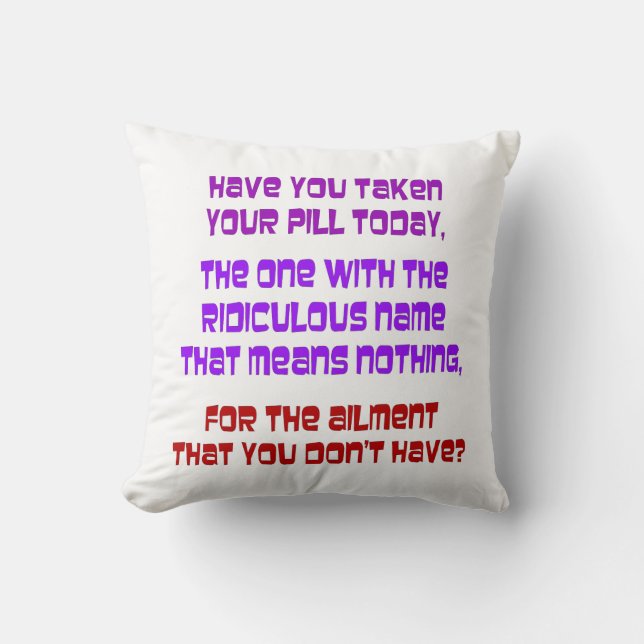 Pill Poppers PIllow Kussen (Voorkant)