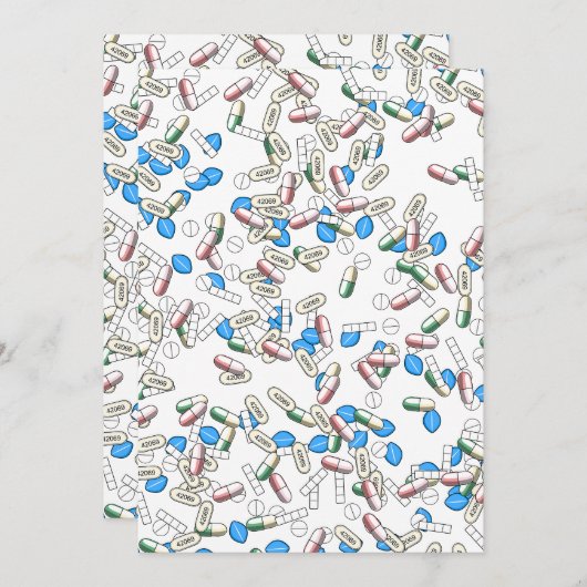 Pill Sprinkles Pattern Feestdagenkaart (Voorkant / Achterkant)