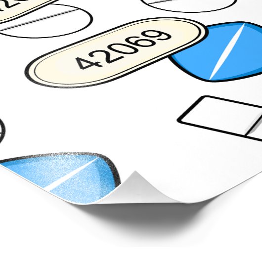 Pill Sprinkles Pattern Foto Afdruk (Hoek)