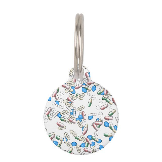 Pill Sprinkles Pattern Huisdierpenning (Voorkant)