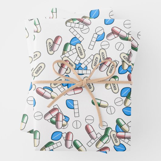 Pill Sprinkles Pattern Inpakpapier Vel (In situ)