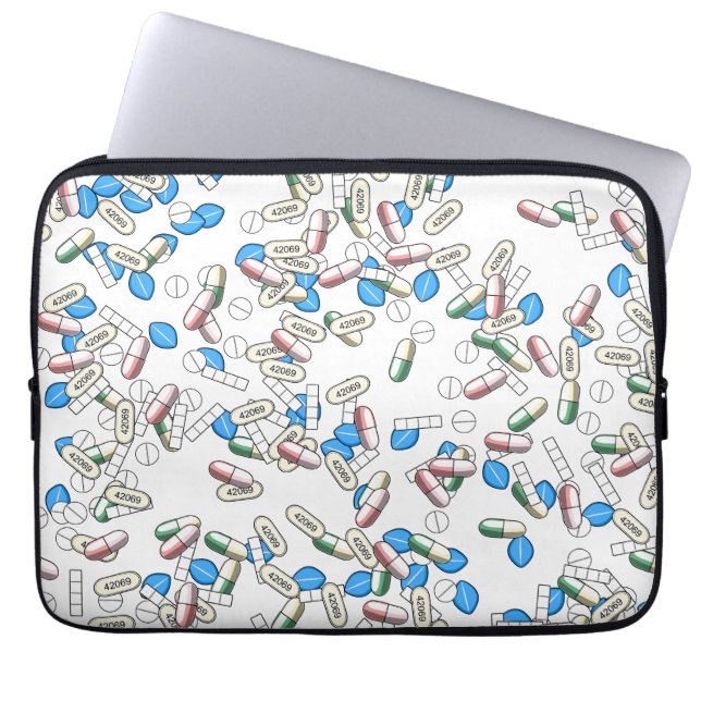 Pill Sprinkles Pattern Laptop Sleeve (Voorkant)