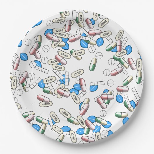 Pill Sprinkles Pattern Papieren Bordje (Voorkant)