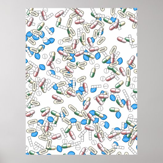 Pill Sprinkles Pattern Poster (Voorkant)