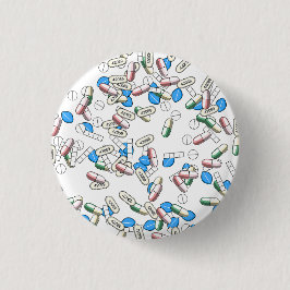 Pill Sprinkles Pattern Ronde Button 3,2 Cm