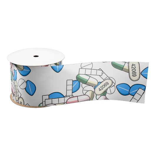 Pill Sprinkles Pattern Satijnen Lint (Spoel)