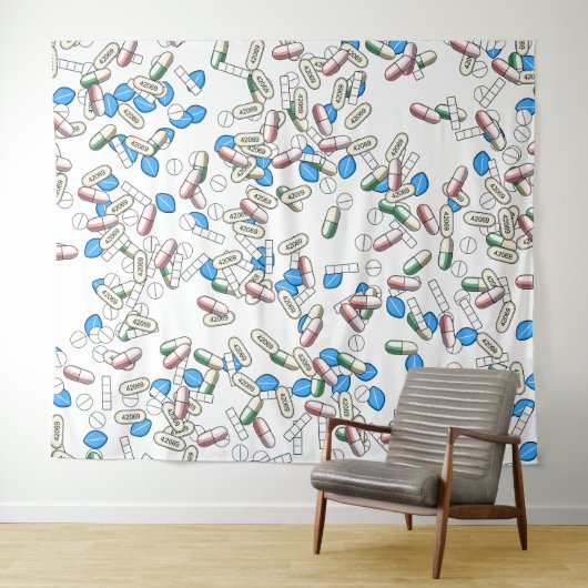 Pill Sprinkles Pattern Wandkleed (In Situ (horizontaal))