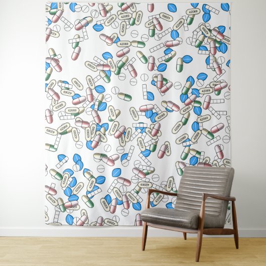 Pill Sprinkles Pattern Wandkleed (In situ)