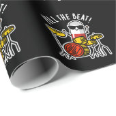 Pill the Beat Funny Medicine Music Pun Dark BG Cadeaupapier (Rol Hoek)