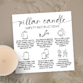 Pillar Candle Care Dank u kaart Elegant Zwart Vierkante Visitekaartje
