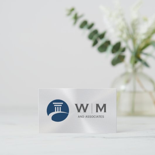 Pillar Logo Monogram Metal Glans Visitekaartje (Staand voorkant)