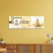 Pillar Rock, Washington, Boss Salmon Label Canvas Afdruk (Insitu (Woonkamer))