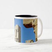 Pillars met gestileerde lotus tweekleurige koffiemok (Voorkant rechts)