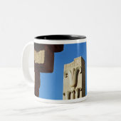 Pillars met gestileerde lotus tweekleurige koffiemok (Voorkant links)