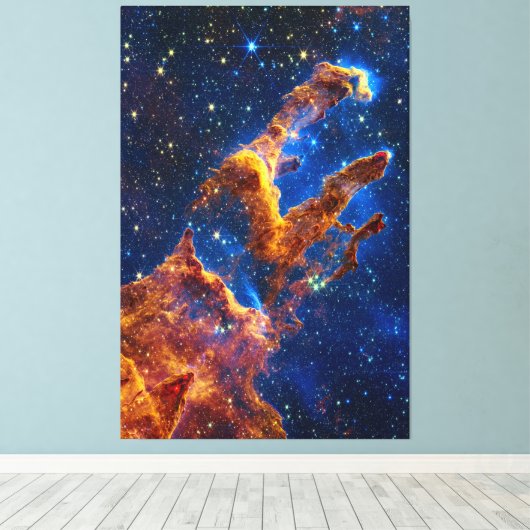 Pillars of Creation - James Webb NIRCam Astronomie Canvas Afdruk (Insitu (Houten vloer))