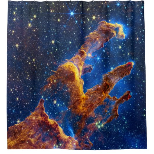 Pillars of Creation - James Webb NIRCam Astronomie Douchegordijn (Voorkant)