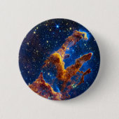Pillars of Creation - James Webb NIRCam Astronomie Ronde Button 5,7 Cm (Voorkant)