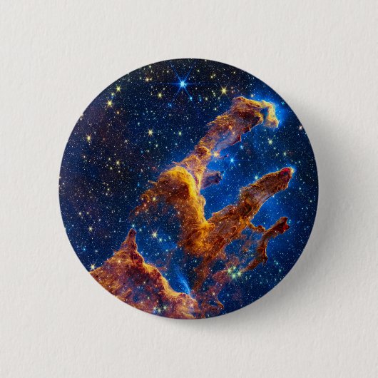 Pillars of Creation - James Webb NIRCam Astronomie Ronde Button 5,7 Cm (Voorkant)
