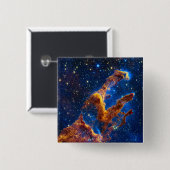 Pillars of Creation - James Webb NIRCam Astronomie Vierkante Button 5,1 Cm (Voorkant /achterkant)