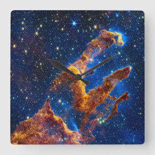 Pillars of Creation - James Webb NIRCam Astronomie Vierkante Klok