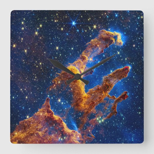 Pillars of Creation - James Webb NIRCam Astronomie Vierkante Klok (Voorkant)