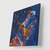 Pillars of Creation - James Webb NIRCam Astronomie Vierkante Klok (Hoek)