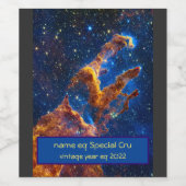 Pillars of Creation - James Webb NIRCam Astronomie Wijn Etiket (Enkel label)