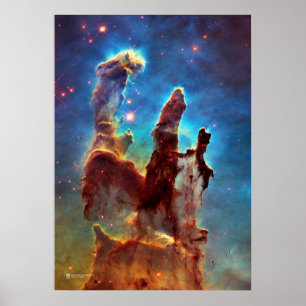 Pillars van Creatie. Eagle Nebula - Hubble Poster