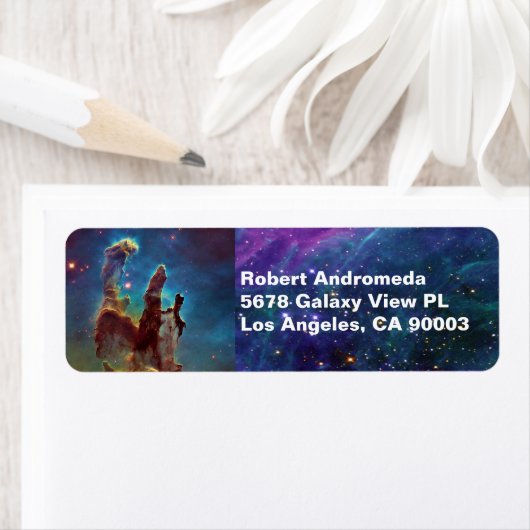 Pillars van Creation Eagle Nebula & Stars, ZGOS Etiket (Insitu)