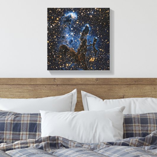 Pillars van de rek Eagle Nebula nabij infrarood Canvas Afdruk (Insitu (Slaapkamer))