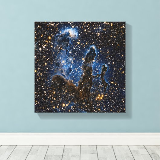 Pillars van de rek Eagle Nebula nabij infrarood Canvas Afdruk (Insitu (Houten vloer))