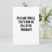 Pillen en sensatie, zo rollen we in de pharm bedankkaart (Staand voorkant)