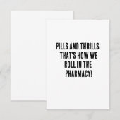 Pillen en sensatie, zo rollen we in de pharm bedankkaart (Voorkant / Achterkant)