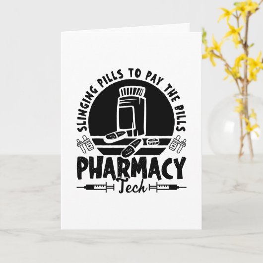 Pillen Pharmacist Pharmaceutical Technicia Gift Kaart (Gele Bloem)