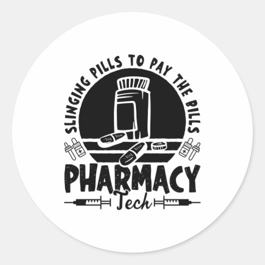 Pillen Pharmacist Pharmaceutical Technicia Gift Ronde Sticker (Voorkant)