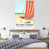 Pilling Sands Morecambe Bay, Lancashire Canvas Afdruk (Insitu (Slaapkamer))