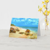 Pillory Beach Wenskaart Kaart (Gele Bloem)