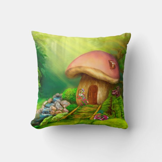 Pillow 16 x 16-inch paddenstoel kussen (Voorkant)