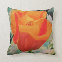 Pillow, 16x16 "California Poppy" door ALarsenArtis