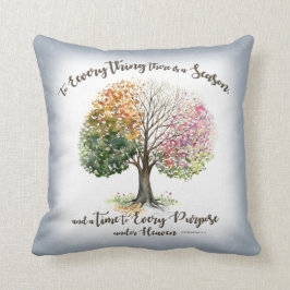 PILLOW 4 SEIZOEN BIBLE VERSE WATERVERF Grey Kussen