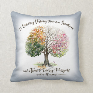 PILLOW 4 SEIZOEN BIBLE VERSE WATERVERF Grey Kussen