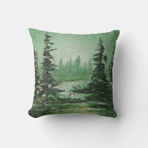 Pillow Ann Hayes schilderend groen bos Kussen