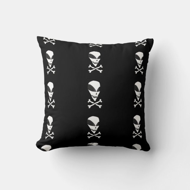 Pillow - Area 51 Skull & Crossbones Kussen (Voorkant)