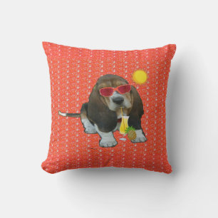 Pillow Baby Basset Hound Summer Time Kussen