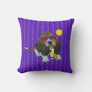 Pillow Baby Basset Hound Summer Time Kussen