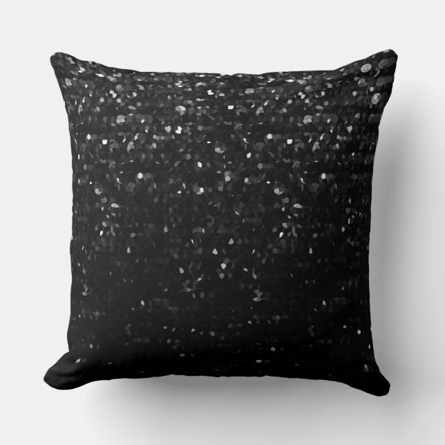 Pillow Black Crystal Bling Strass Kussen (Voorkant)
