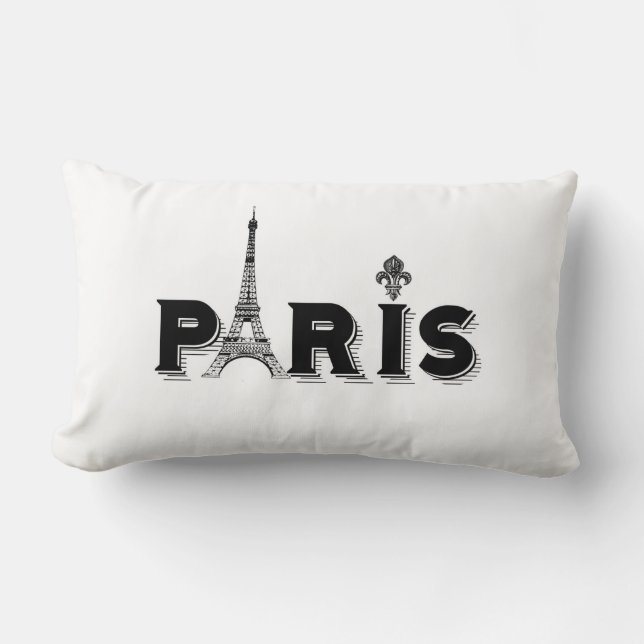 Pillow-black en white-PARIS Kussen (Voorkant)